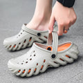 Men's EVA hollow-out slipper sandals with round toe and non-slip soles in four colour options