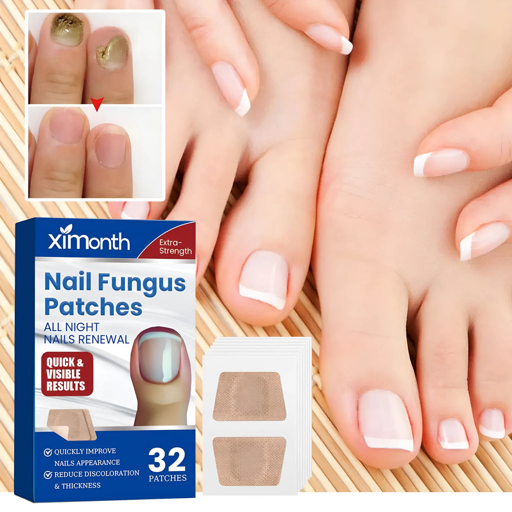 Box of 32 nail care adhesive bandage patches for nail repair.
