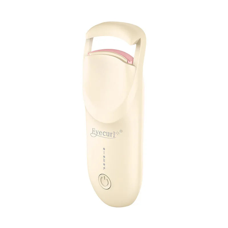 Electric heating eyelash curler with USB charging cable in choice of six colours including apricot, pink and white