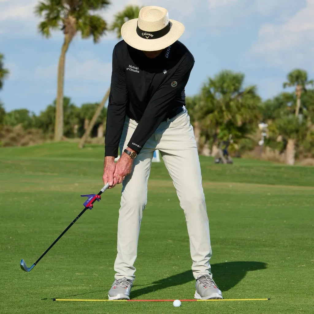Plastic golf swing plane trainer for swing path practice