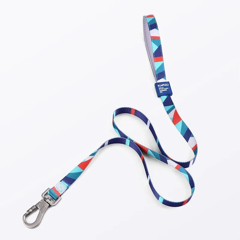Dog vest haulage rope package in blue polyester with chest strap and traction rope