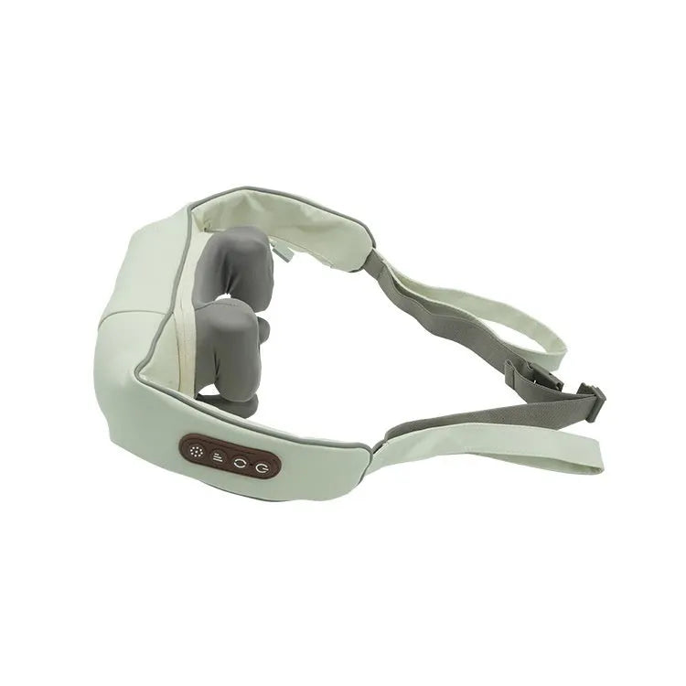 Blue folding electric neck and shoulder massager with rechargeable battery