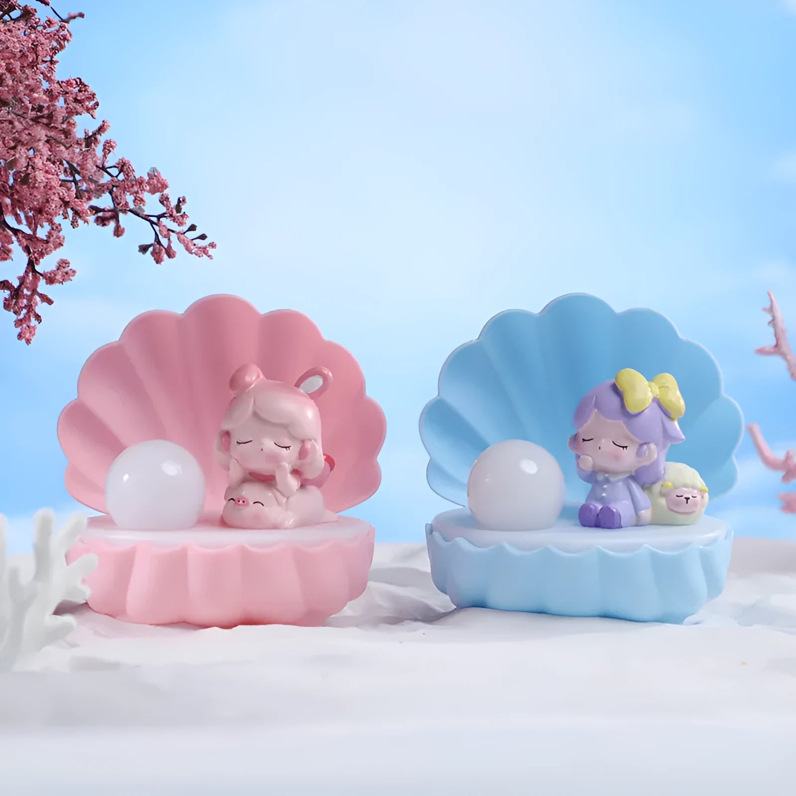 Shell Star Light small resin night lamp in pink pig girl design for birthday gift
