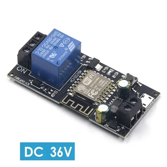 Mobile phone remote control relay module with smart home app support, DC5V and wide voltage options