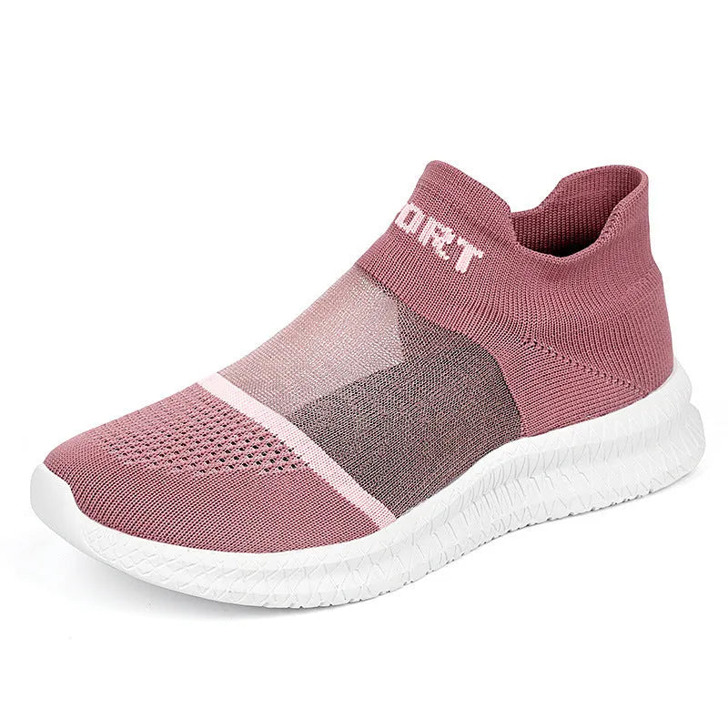 Flyknit sports socks shoes in multiple colours with lace-up closure and low-top design