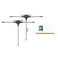 GE Pu dual-band ELRS receiver with two T-shaped antennas and installation accessories on a white background.