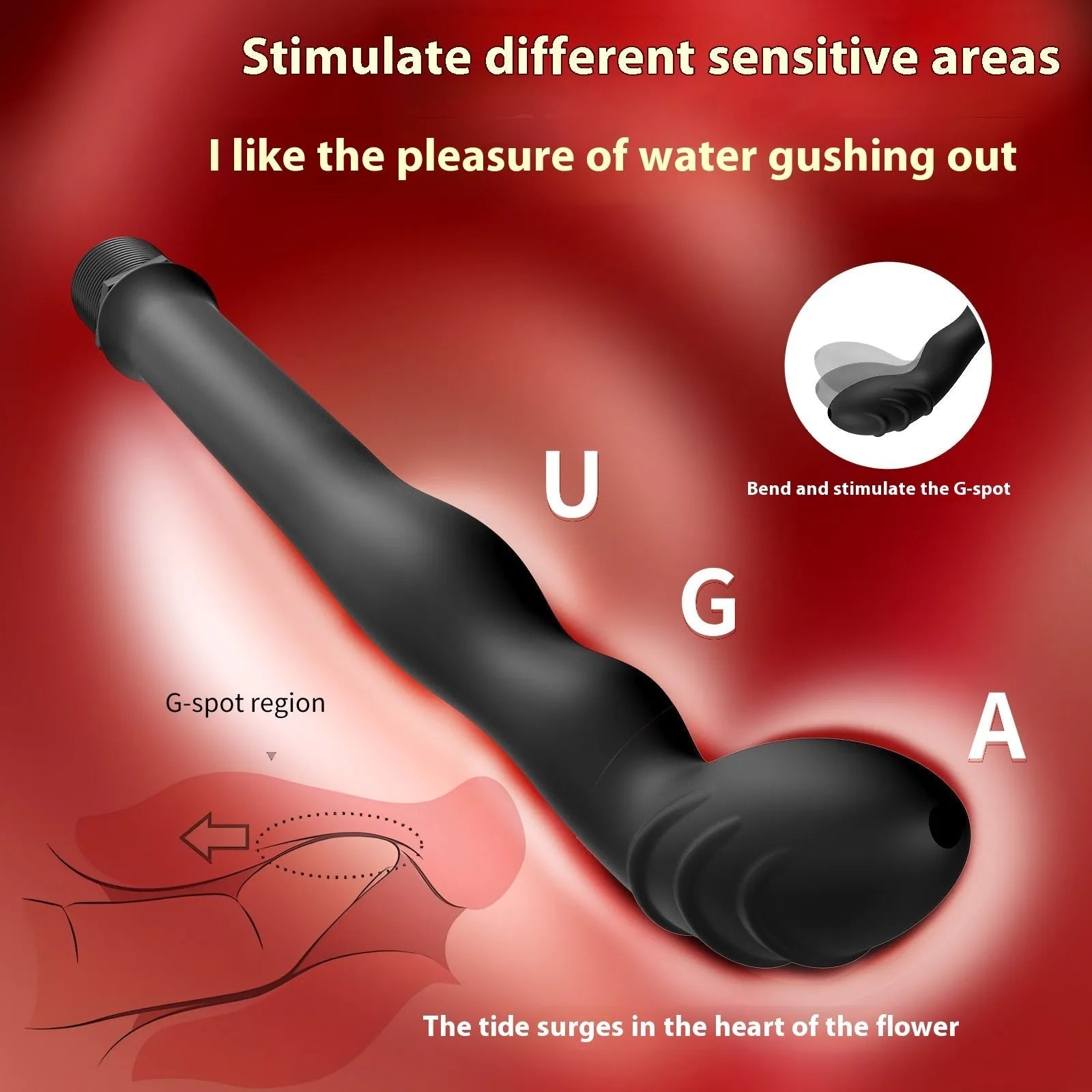 Black silicone sausage filler hosepipe flusher for back court cleaning and washing