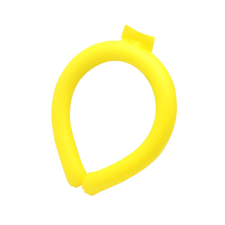 Cooling neck hanging ice ring in blue, white, pink, and yellow colours for outdoor sports heatstroke prevention