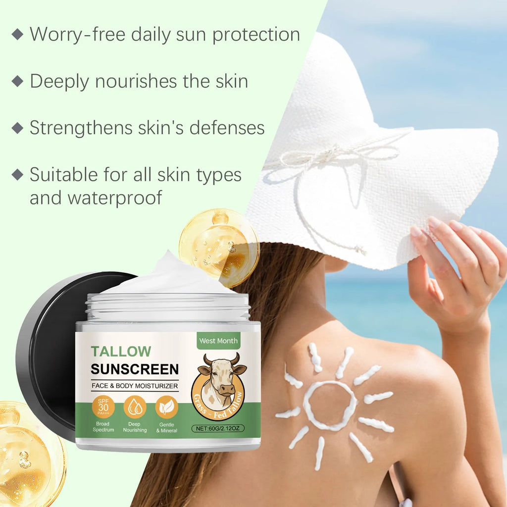 60g tube of refreshing not oily sunscreen moisturising protective cream with titanium dioxide and hyaluronic acid