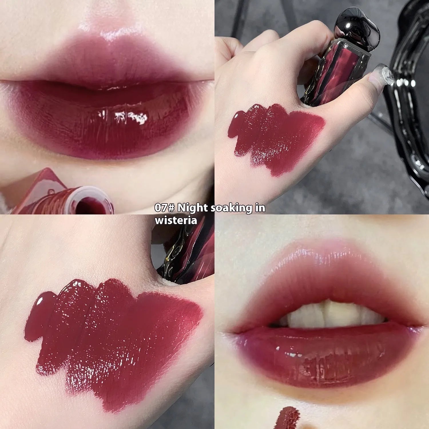 Glacier Lava Lip Lacquer cosmetic product showing water light mirror finish in one of seven available shades