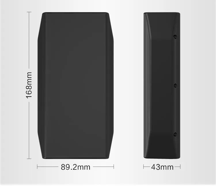 12V lithium iron phosphate battery LF4100 measuring 168x89.2x43mm with 76.8Wh capacity