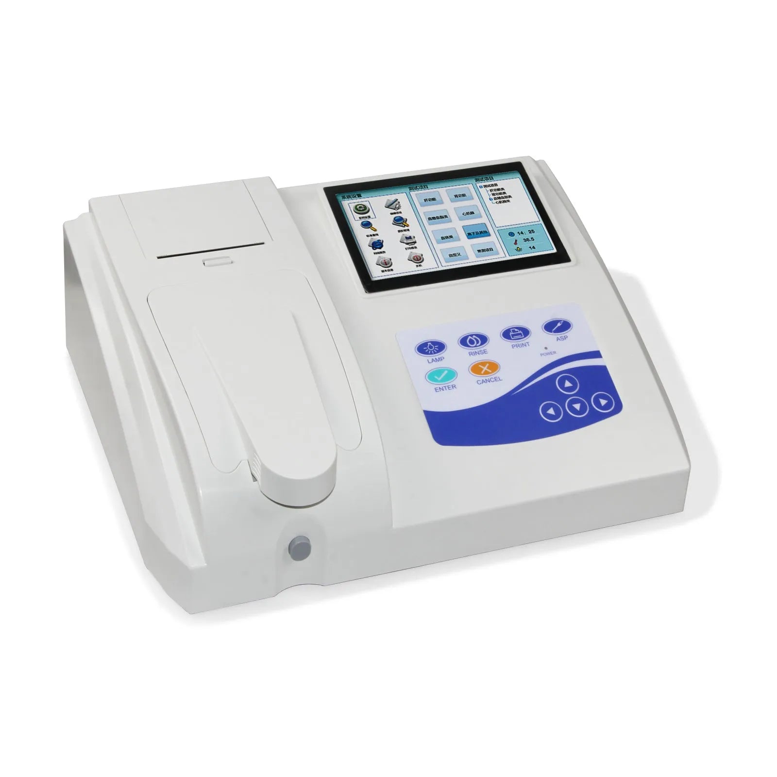CONTEC BC300 semi-auto biochemistry blood analyser with touch screen and free thermal printer on lab bench