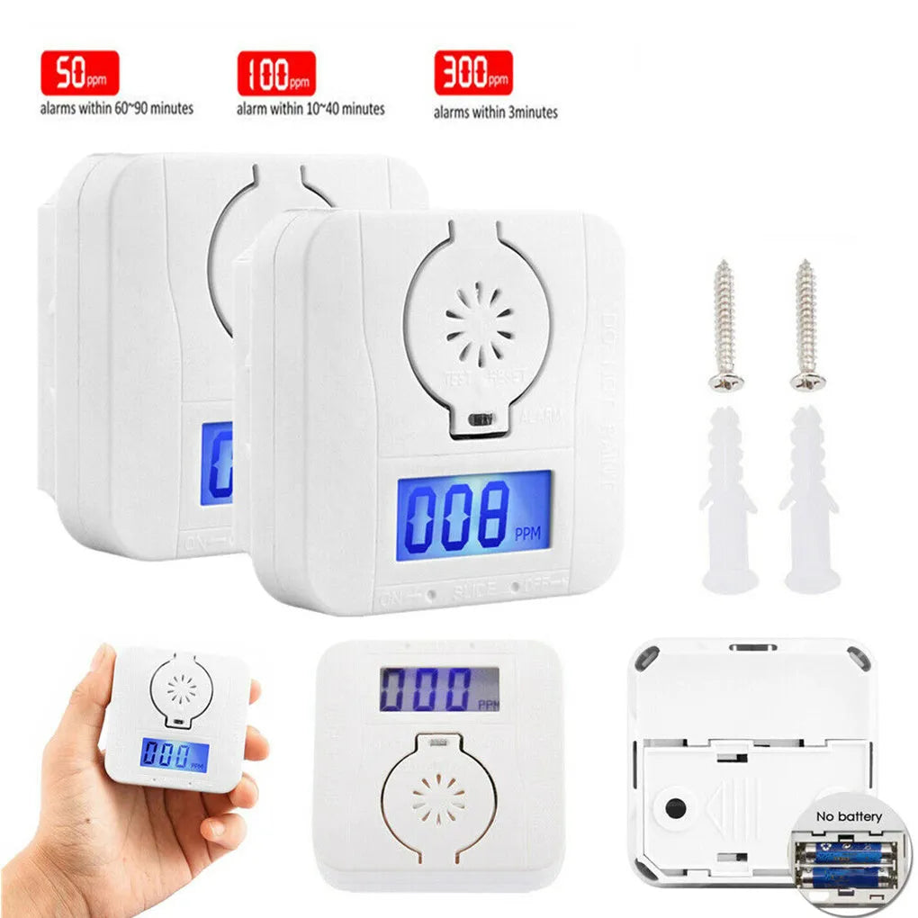 White wireless carbon monoxide alarm unit designed for wall mounting in kitchens and living areas