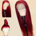 Burgundy lace front red wig made from high temperature wire for ladies natural style