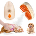 Yellow 4-in-1 cat steam brush with water spray, vibration massage, and ringworm detector for pet grooming
