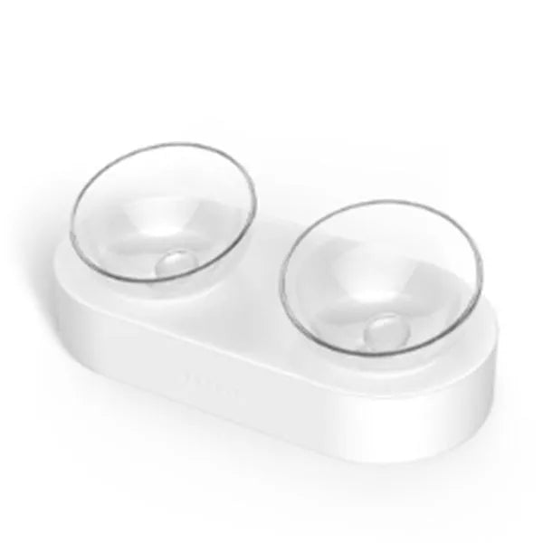 15° adjustable cat bowl set single and double food bowl PC ABS plastic anti-overfill design