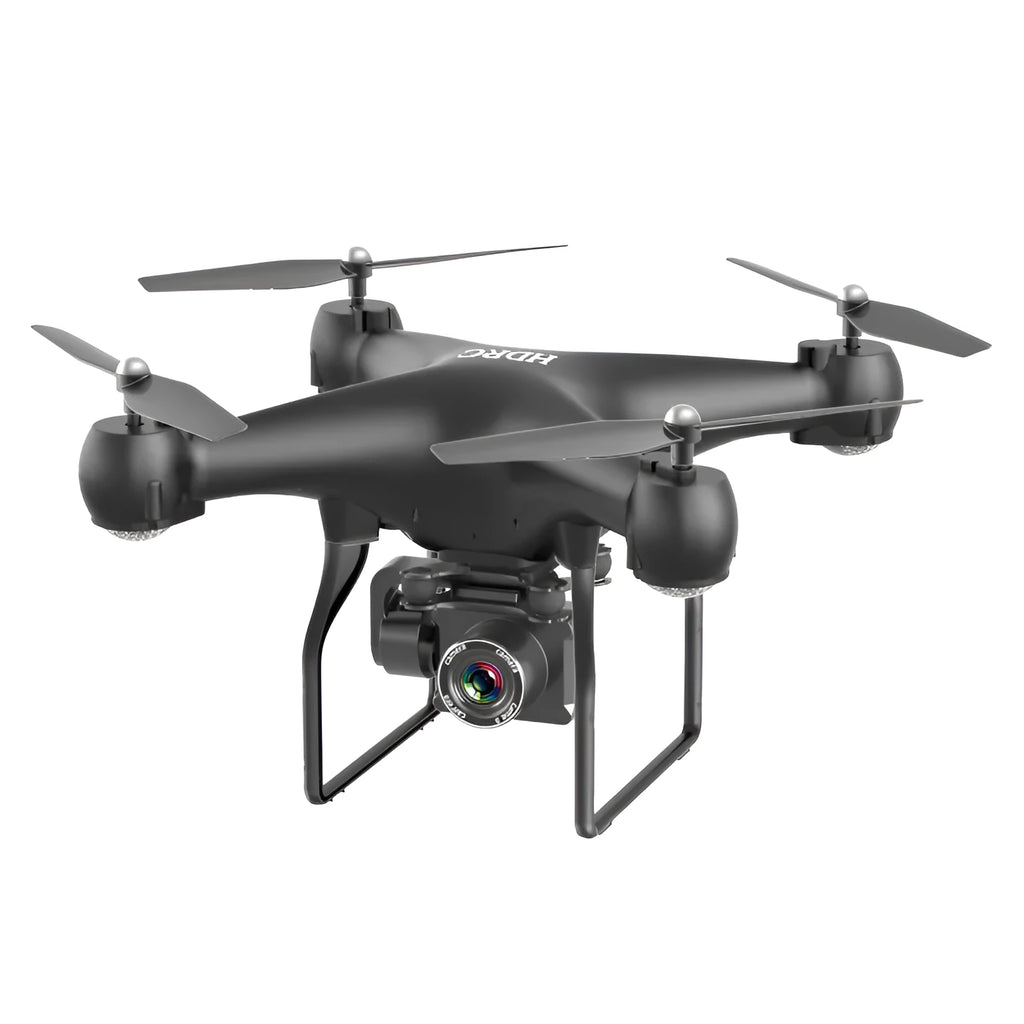 Four-axis remote control toy plane with protective rings, black, 42x34.5x15cm, with 2.4GHz remote