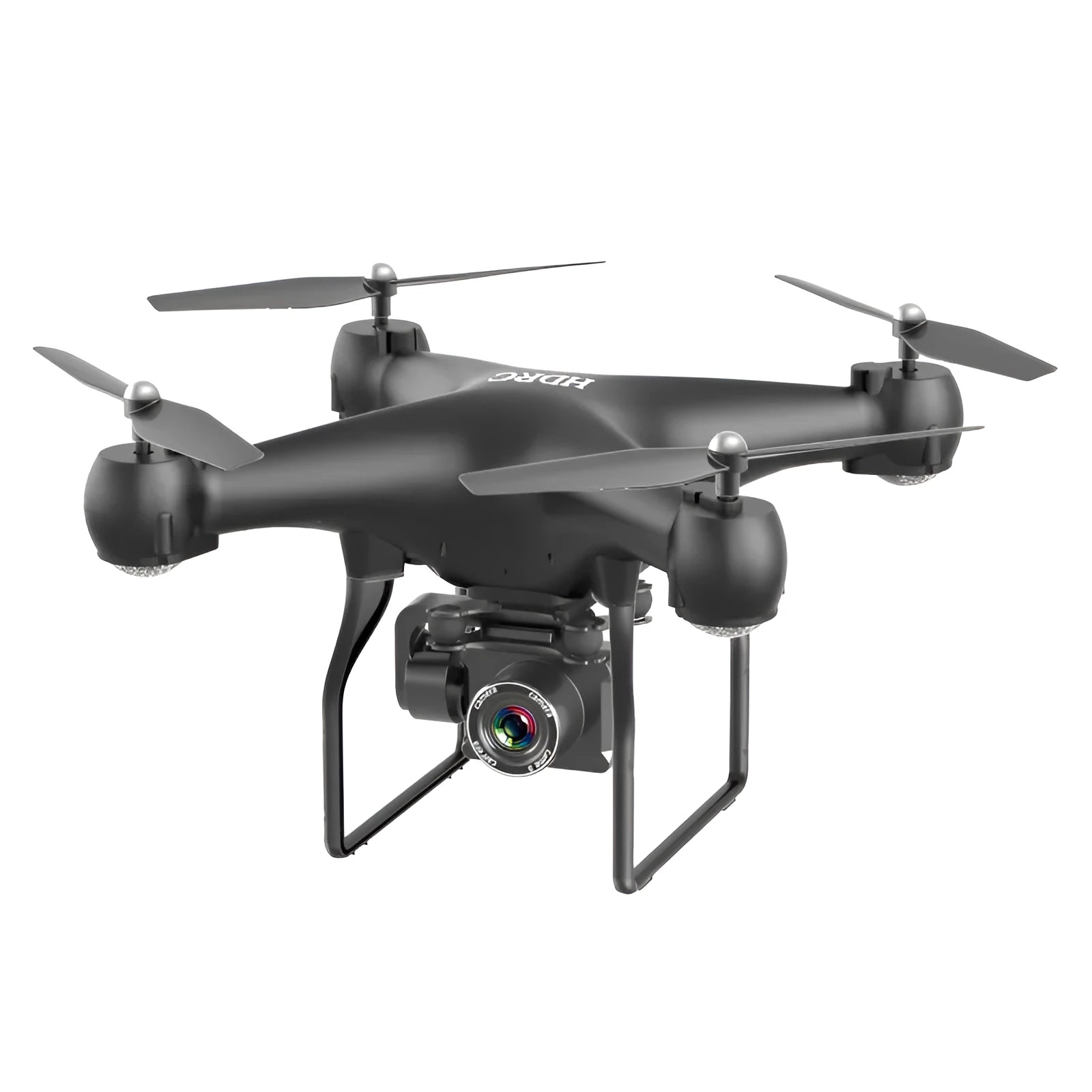 Four-axis remote control toy plane with protective rings, black, 42x34.5x15cm, with 2.4GHz remote