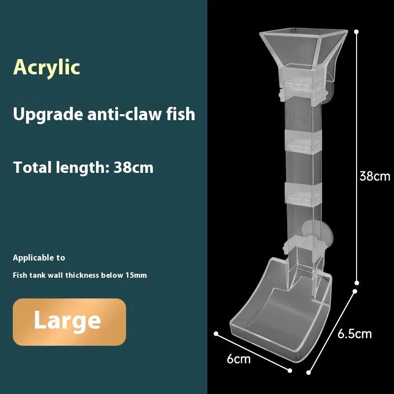 Plastic fish tank feeding dish with anti-picking tube, cleaning brush and feed spoon set