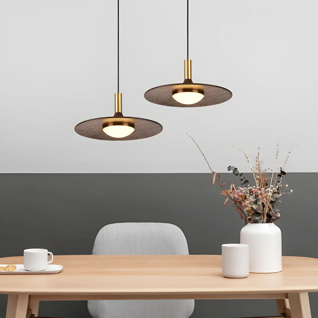 New Chinese style fish line chandelier with walnut wood lamp body and all-copper finish, 250mm or 300mm diameter