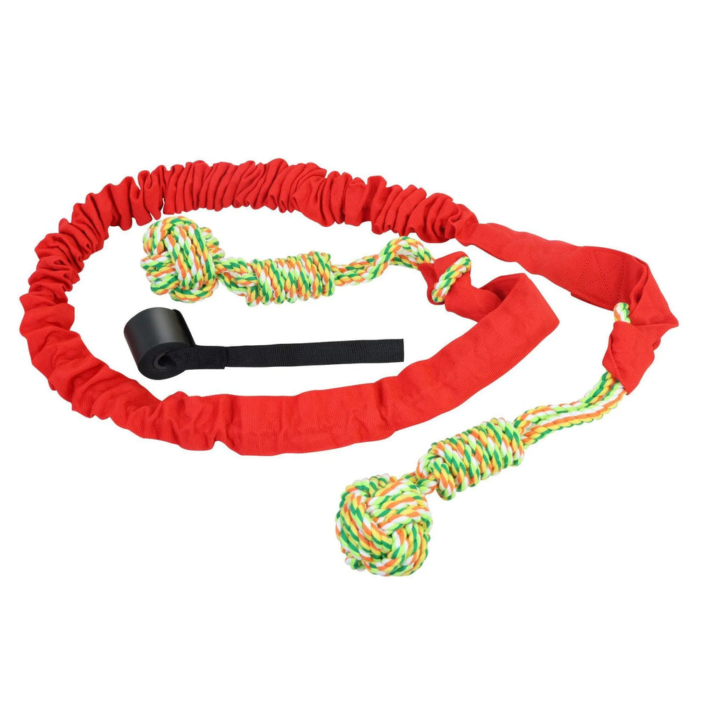 Cotton rope dog tug toy in black, grey or red colours for interactive play