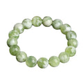 Green milk-in-water Xiuyan jade bracelet polished unisex single circle 10mm beads