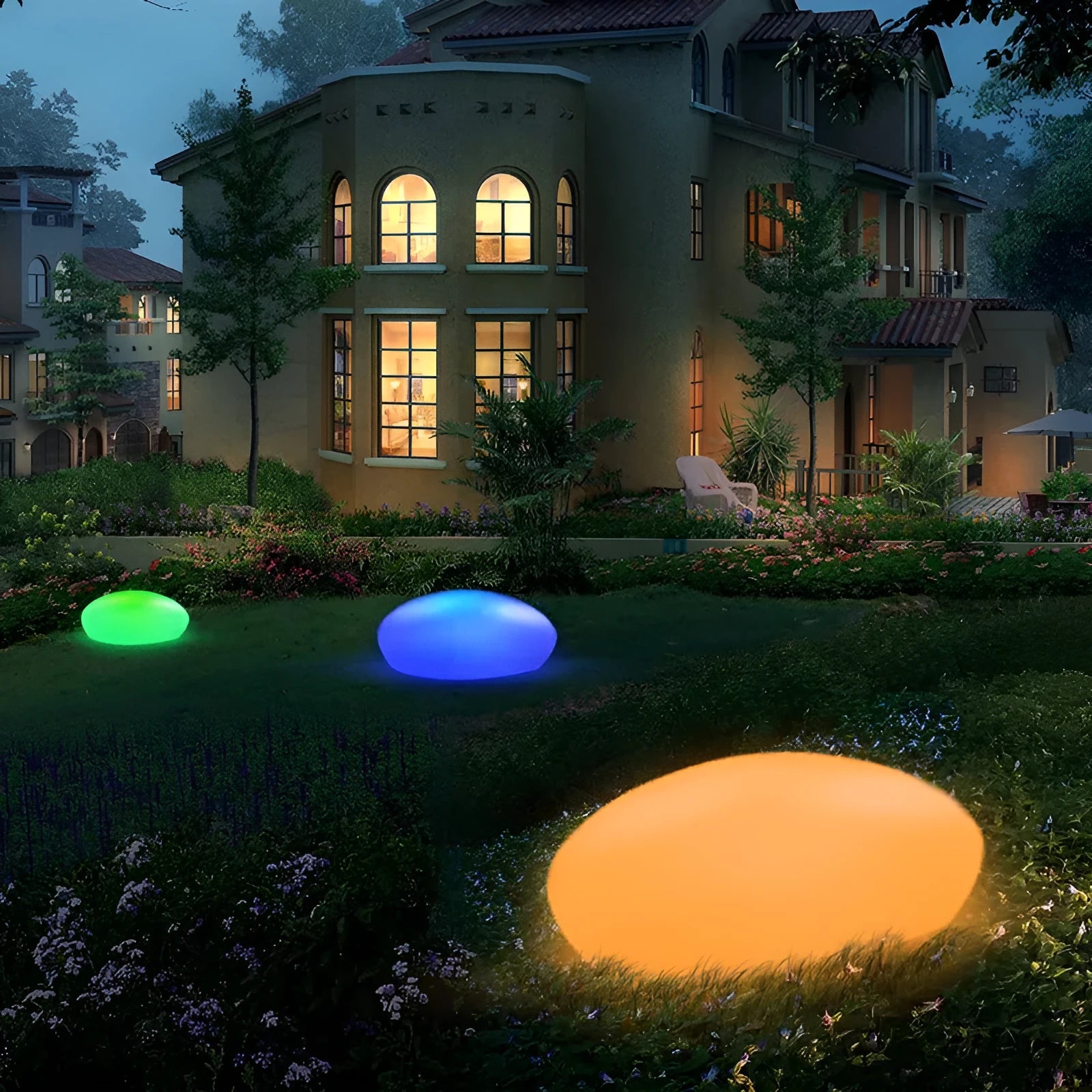 Modern simple solar LED garden lamp IP65 0.5W remote control lawn light 400x300x160mm