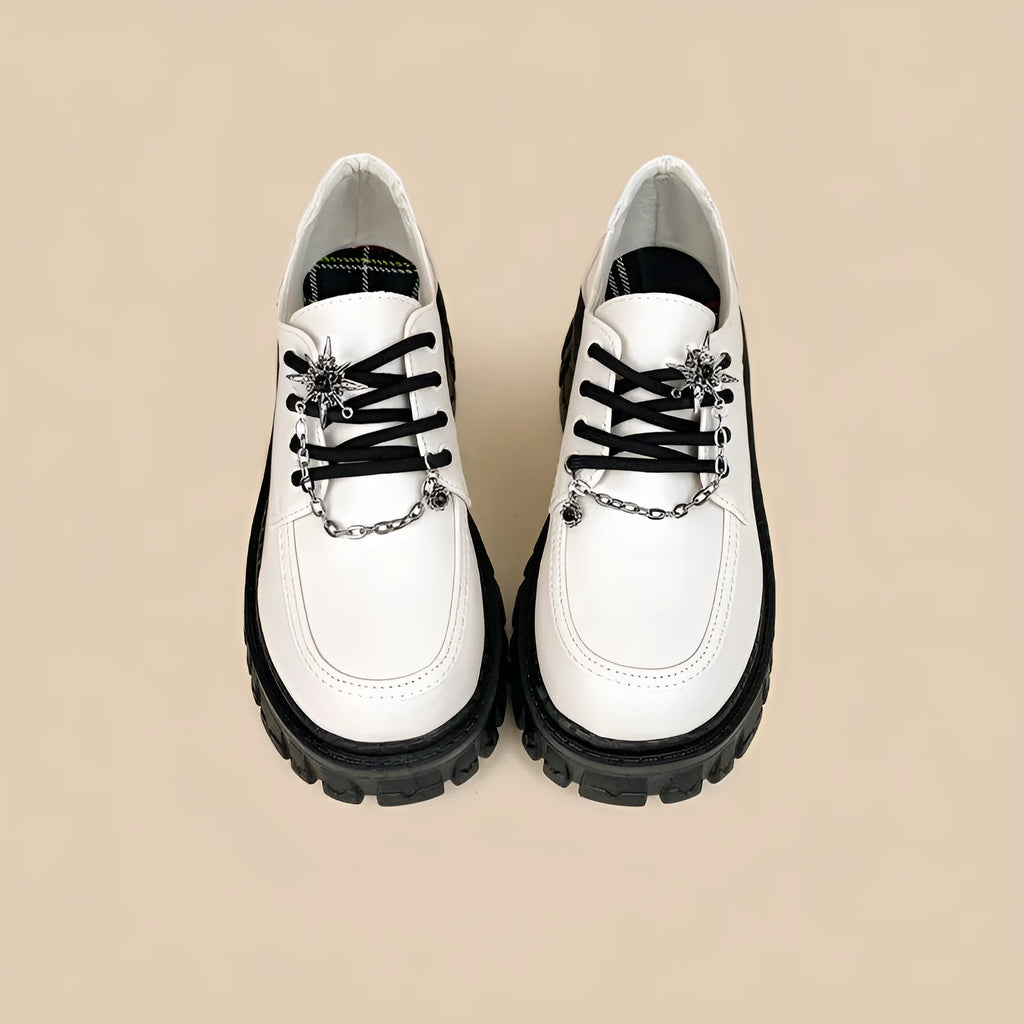 Women's Duke asterism colour loafers with cross shoulder straps and metal buckle details