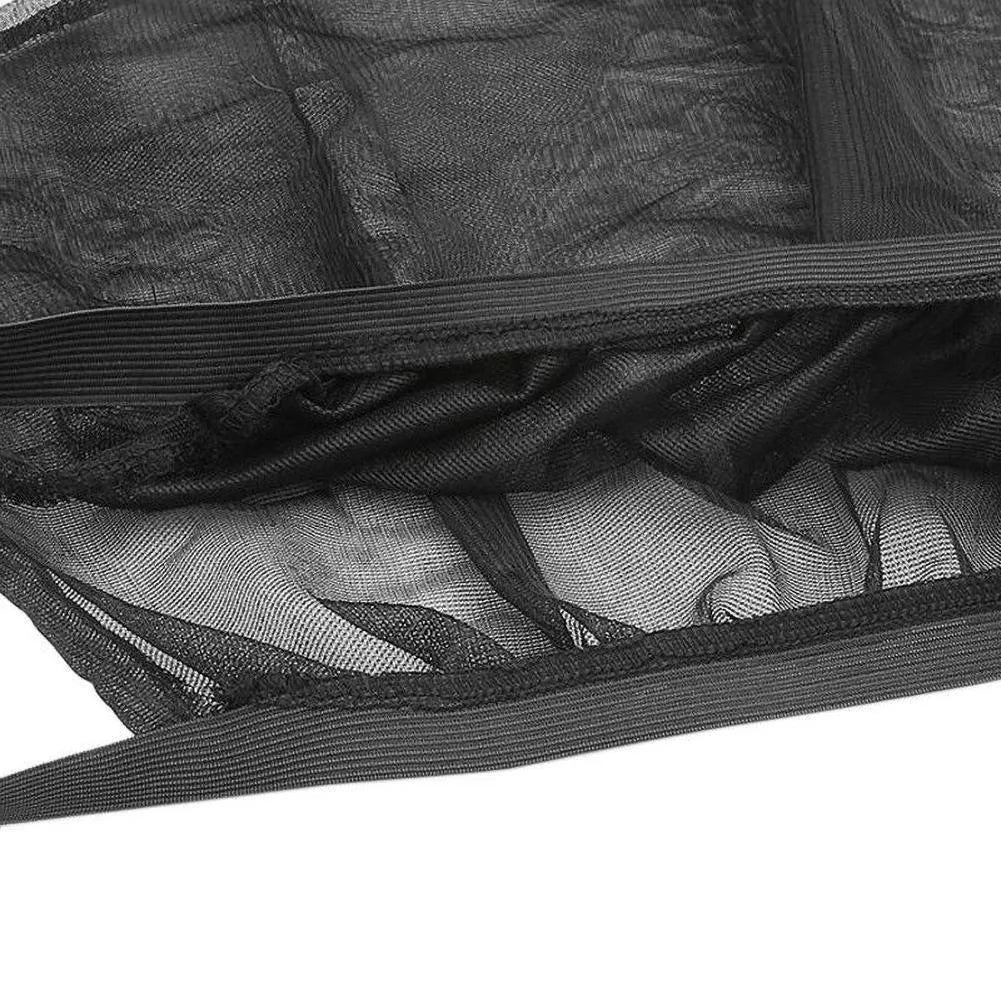 Set of five stretchy mesh car side window sunshades for front and rear windows on a vehicle.