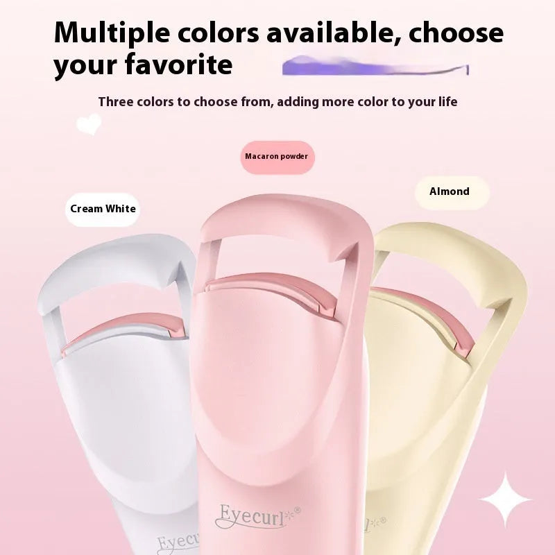 Electric heating eyelash curler with USB charging cable in choice of six colours including apricot, pink and white