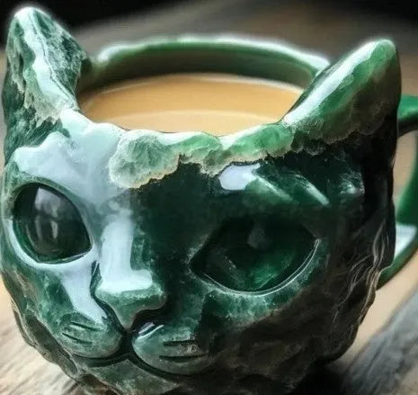 Decorative geode mug crystal cat cup resin craft in pastoral style with colour options