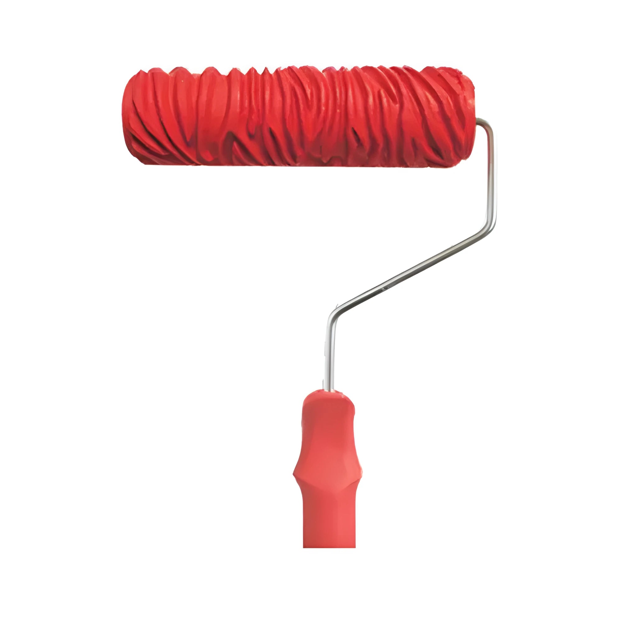Red 7 inch texture paint embossing roller for decorative wall painting
