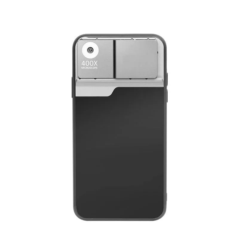 Black silver aluminium alloy TPU mobile phone microscope lens 400X HD for iPhone 12 Pro Max