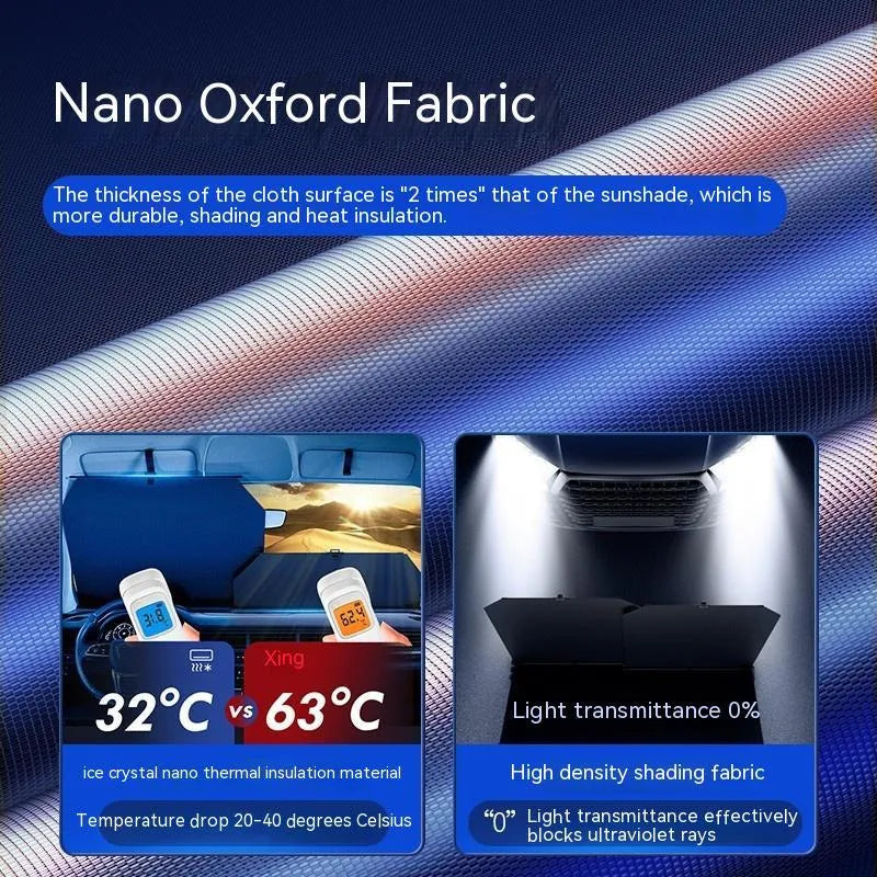 Automatic retractable car sunshade Oxford cloth front windshield thermal insulation cover