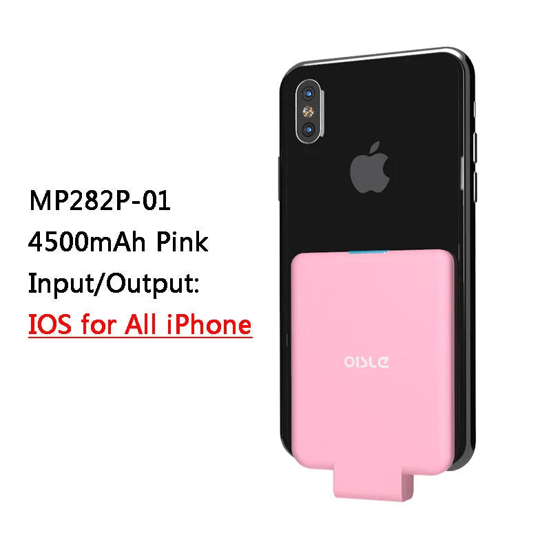 MP282P back clip battery 4500mAh for iPhone Android Type-C in black slim 9mm design