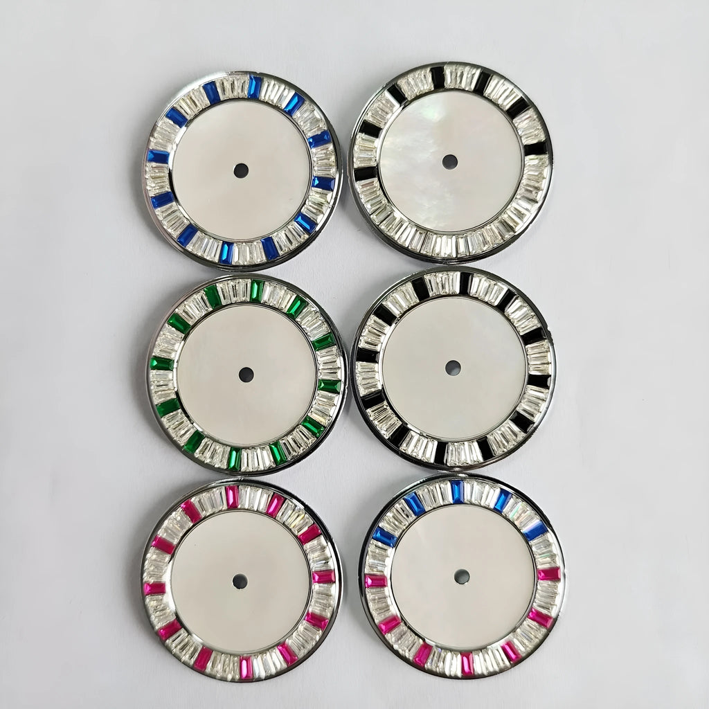 28.5mm stone edge watch dial for NH35 NH36 automatic movements in black