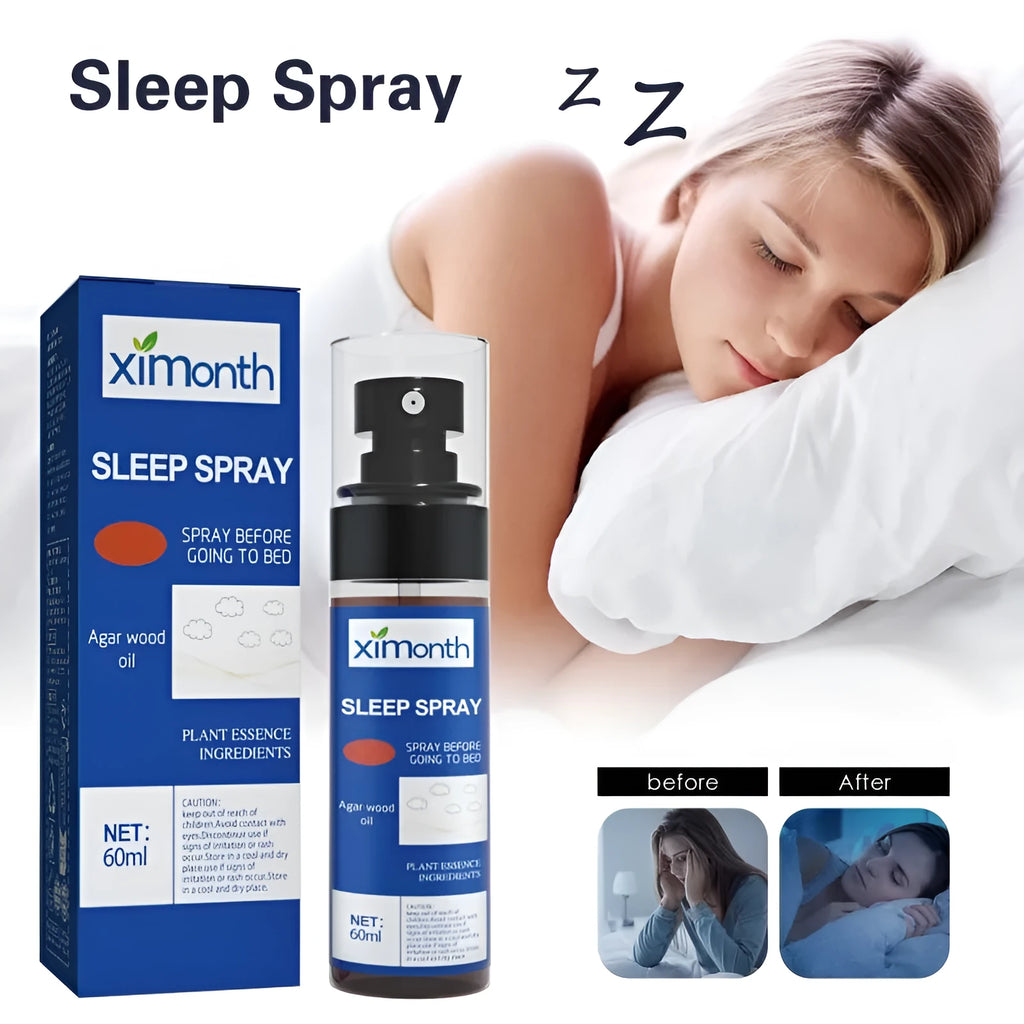 60ml bottle of lavender and chamomile aromatherapy sleep care spray for stress relief.