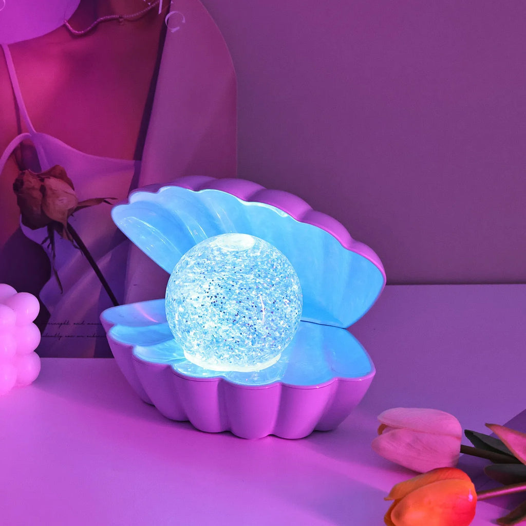 Shell-shaped neon night lamp decorative ornament with battery power supply