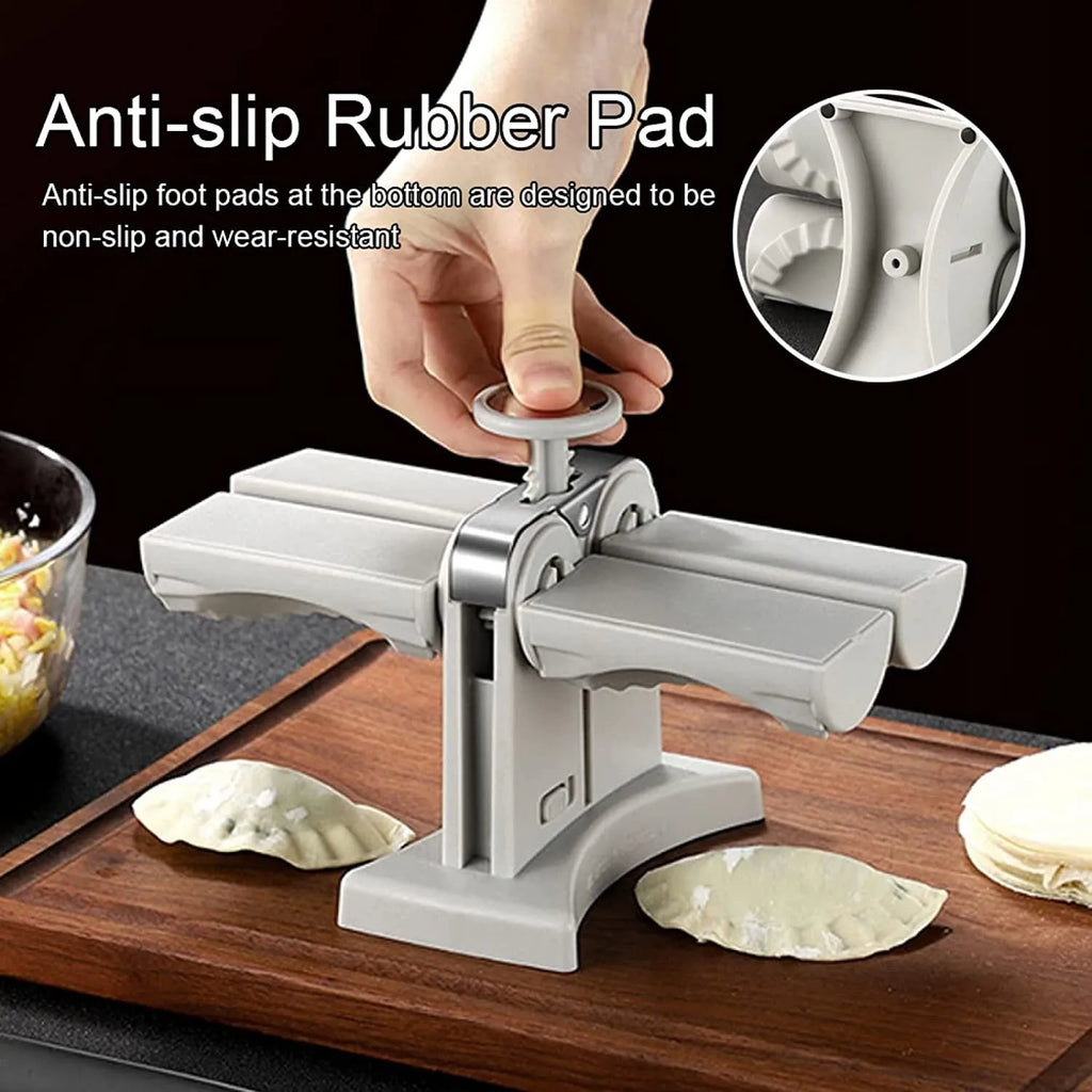 White double head dumpling mould with 304+PP construction and anti-slip base
