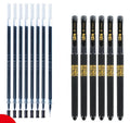 Carbon black gel pen with black ink, plastic body, and cap closure on white background
