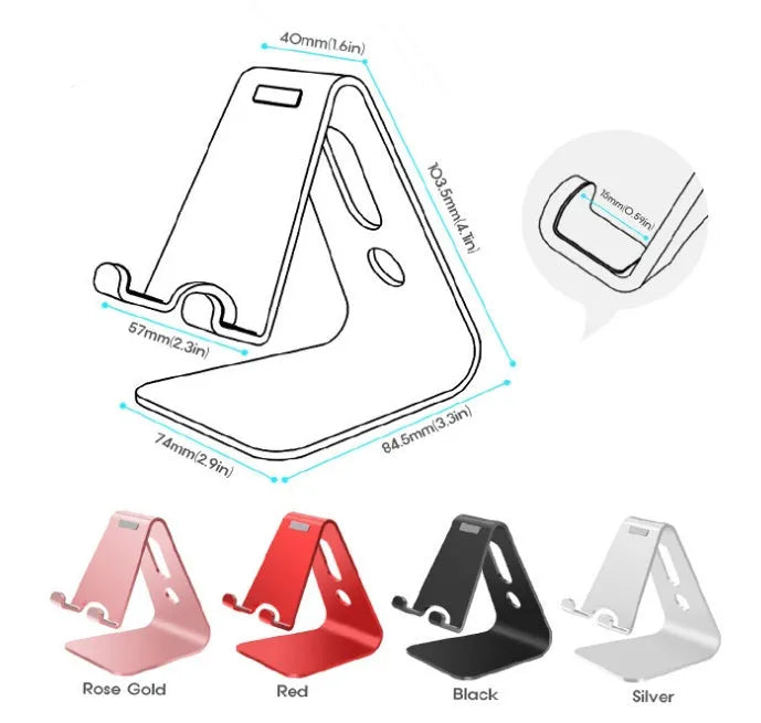 Universal Phone Buddy metal aluminium alloy stand for tablet and mobile phone in Black