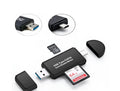 Black USB 3.0 card reader model 320 for SD and TF memory cards with Type-C plug
