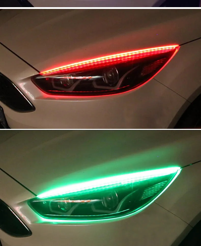 Universal RGB LED daytime running light unit with remote control in 30cm, 45cm, and 60cm size options.