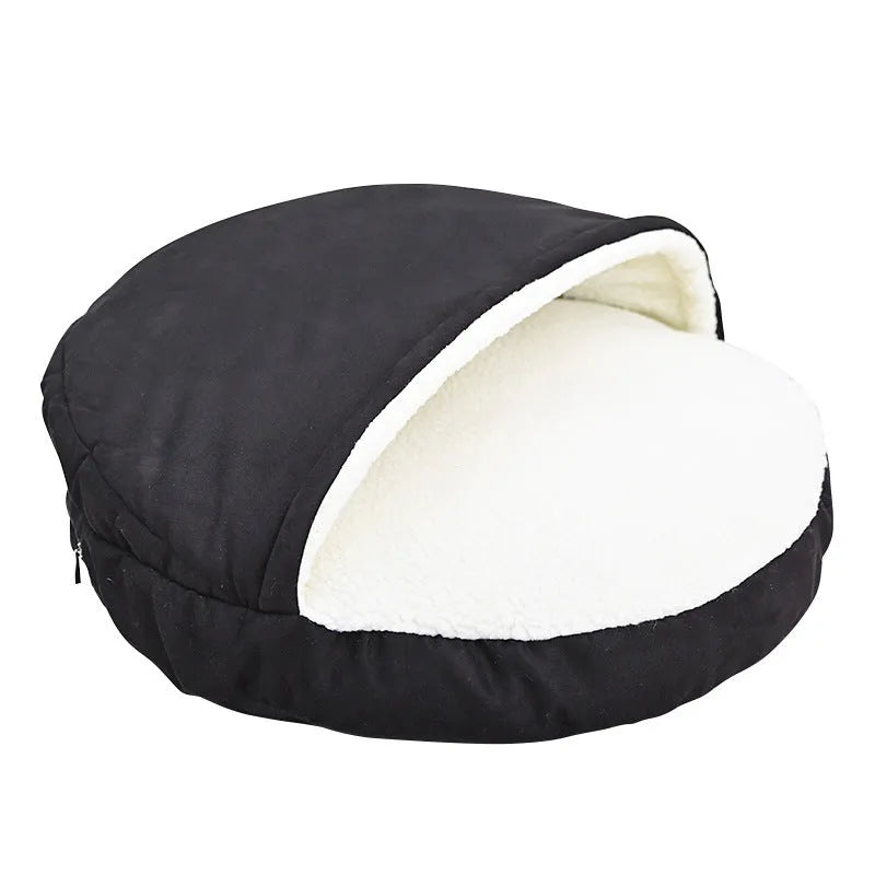 Brown and grey removable cloth dog kennel in two sizes for indoor pet bedding