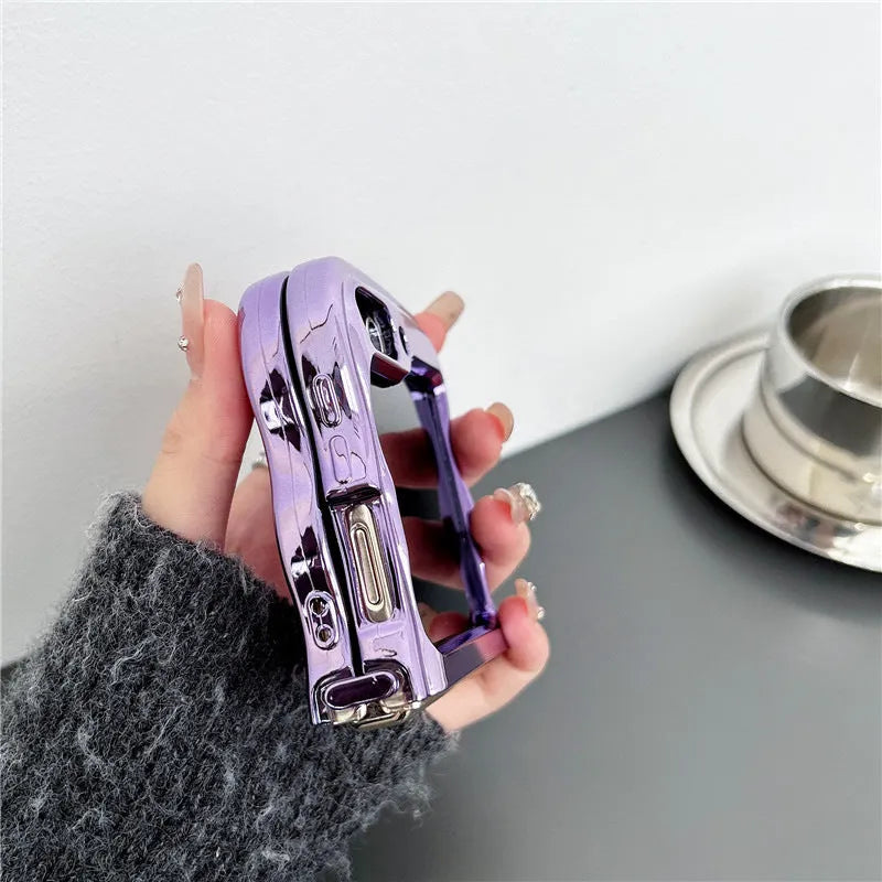 Electroplated purple PC phone case for Samsung Galaxy Z Flip 3 4 5 6