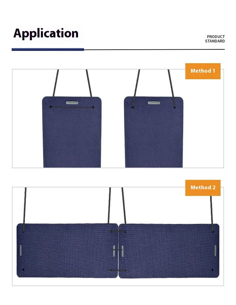 Blue and Grey EVA marine bumper fenders showing two size options for boat hull protection.