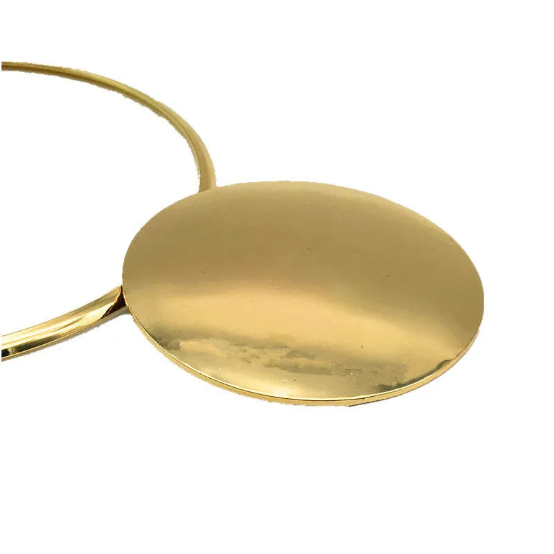 Gold alloy bead pendant necklace set on display with exaggerated design