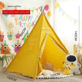Children's indoor wooden frame play tent in princess pink fur ball style, 1.6m size, with open front