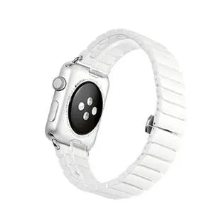 Ceramic stainless steel watchband compatible with Apple Watch 38mm or 42mm in black colour, strap only