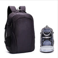 Black Oxford cloth drone backpack with camera and laptop compartments for equipment transport
